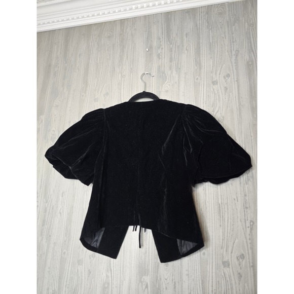 Sofie the label Black Carmine Velvet Blouse Cropped Jacket Top Women's S - Picture 4 of 7